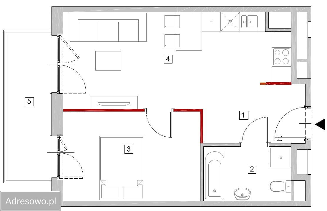 Mieszkanie 2-pokojowe Wrocław Krzyki, ul. gen. Antoniego Madalińskiego. Zdjęcie 10