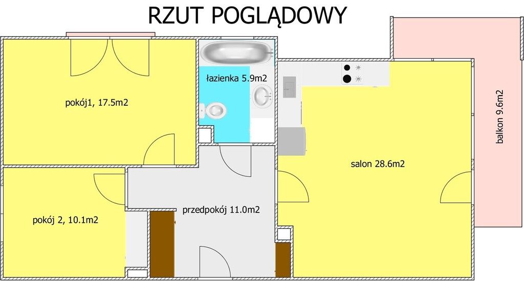 Mieszkanie 3-pokojowe Wrocław Partynice, ul. Partynicka. Zdjęcie 3