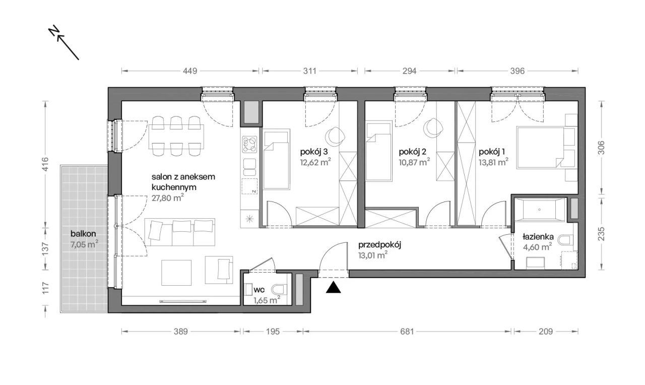 Mieszkanie 4-pokojowe Katowice Brynów, ul. Ceglana. Zdjęcie 7