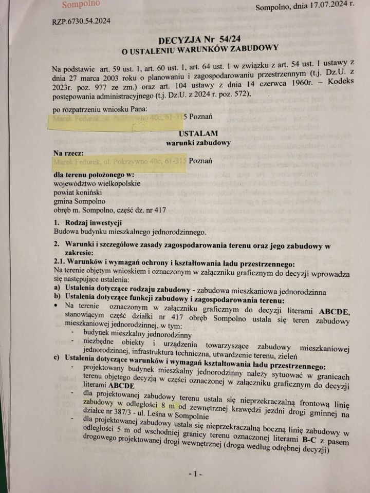 Działka budowlana Sompolno Krycha, ul. Leśna. Zdjęcie 2