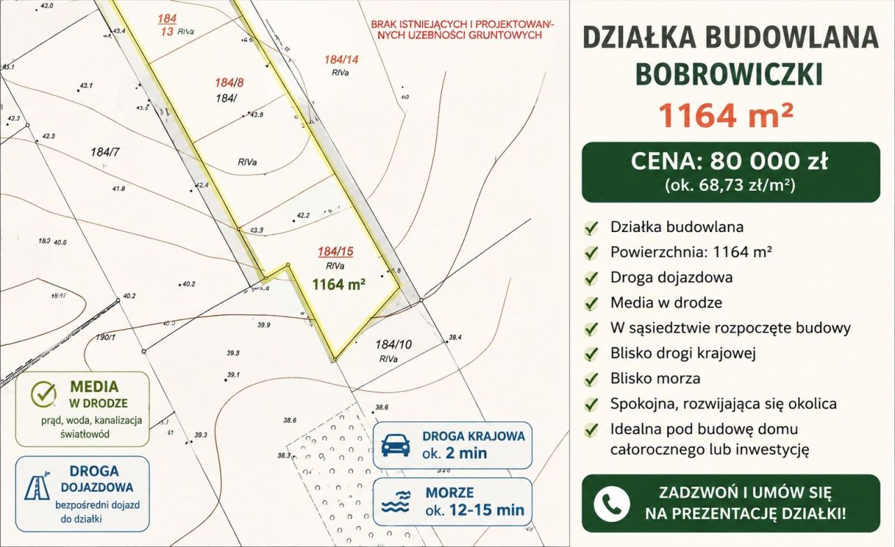 Działka budowlana Bobrowiczki. Zdjęcie 2