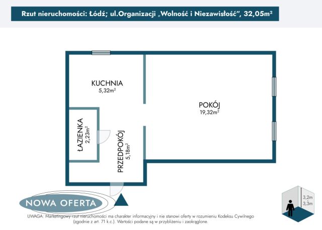 Mieszkanie 1-pokojowe Łódź, ul. Organizacji "Wolność i Niezawisłość". Zdjęcie 28