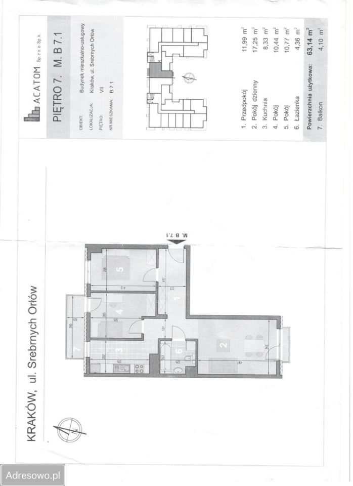 Mieszkanie 3-pokojowe Kraków Mistrzejowice, os. Bohaterów Września. Zdjęcie 20