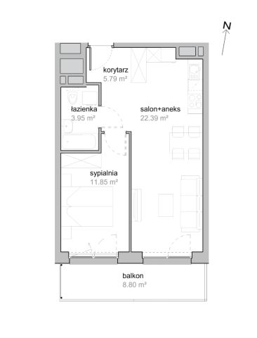 Mieszkanie 2-pokojowe Wrocław Tarnogaj, ul. Piękna. Zdjęcie 7