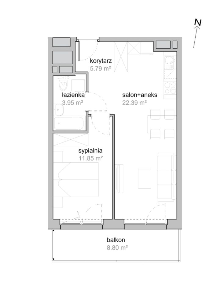 Mieszkanie 2-pokojowe Wrocław Tarnogaj, ul. Piękna. Zdjęcie 7