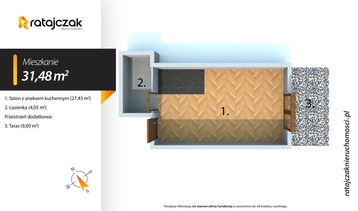 Mieszkanie 1-pokojowe Żarnowska, ul. Piaskowa. Zdjęcie 19