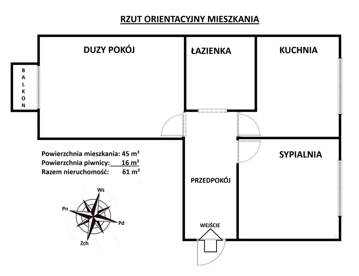 Mieszkanie 2-pokojowe Kłodawa, ul. Górnicza. Zdjęcie 3