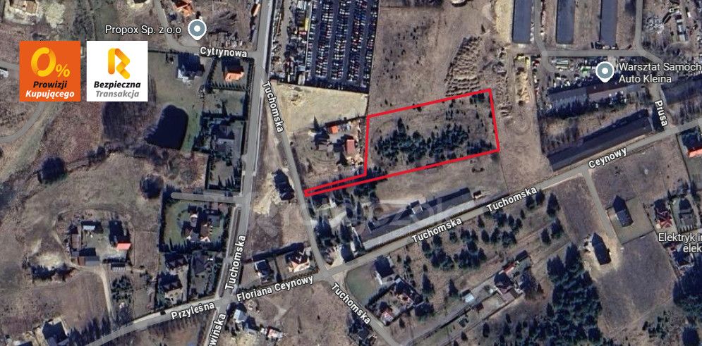 Działka inwestycyjna Chwaszczyno, ul. Tuchomska