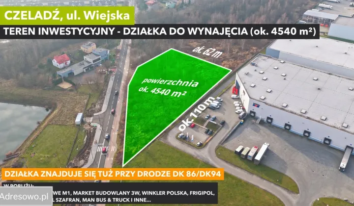 Działka inwestycyjna Czeladź, ul. Wiejska