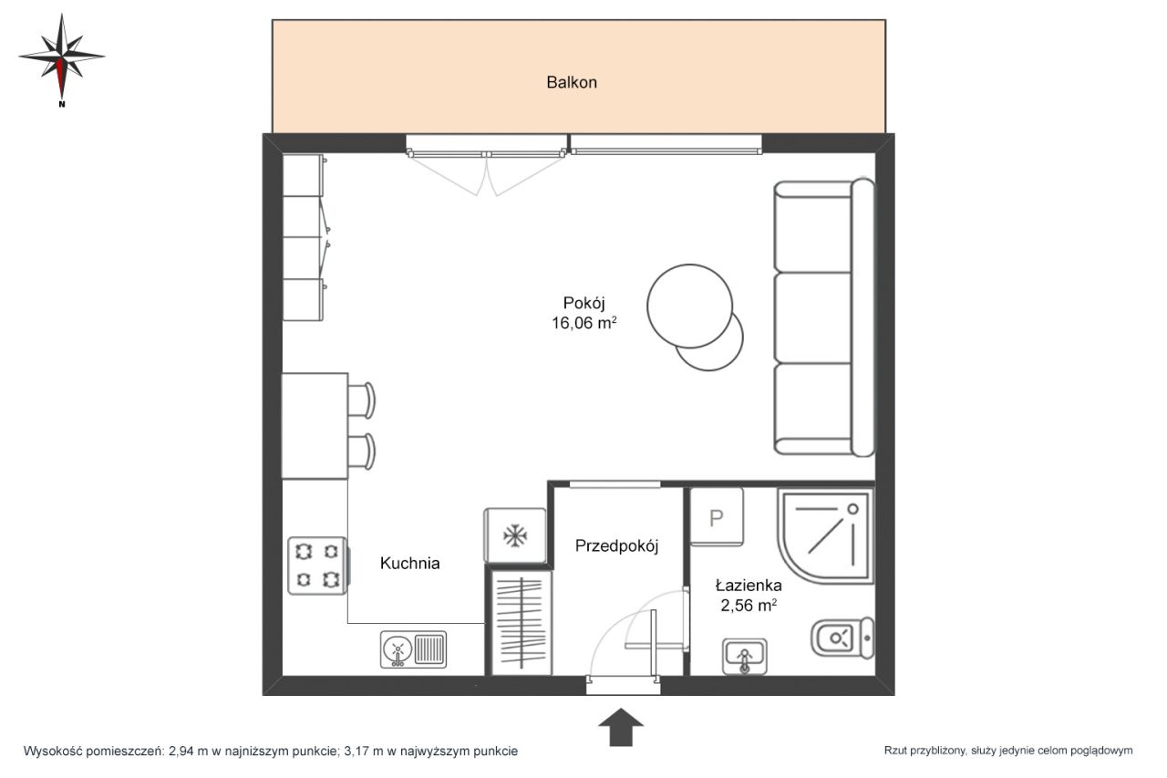 Mieszkanie 1-pokojowe Warszawa Praga-Południe, al. Jerzego Waszyngtona. Zdjęcie 2