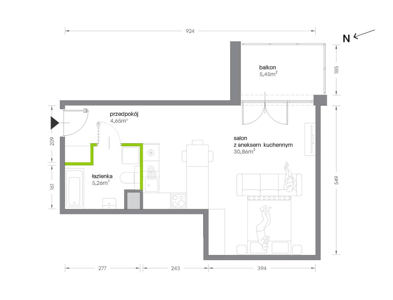 Mieszkanie 1-pokojowe Kraków Krowodrza, ul. Żabiniec. Zdjęcie 7