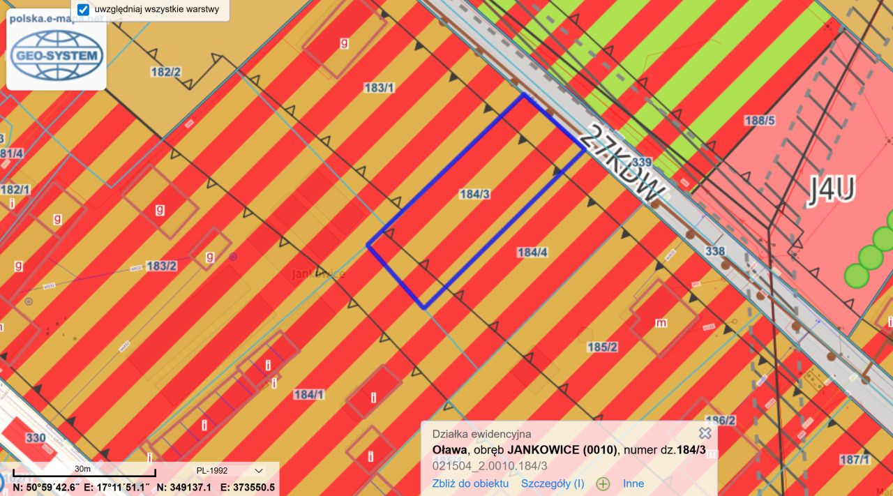 Działka budowlana Jankowice, ul. Sportowa. Zdjęcie 2