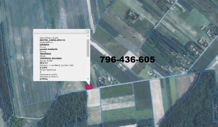 Działka budowlana Trawniki-Kolonia