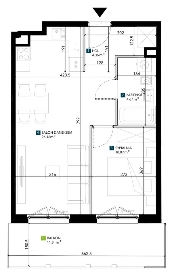 Mieszkanie 2-pokojowe Wrocław Krzyki, ul. Świeradowska. Zdjęcie 5