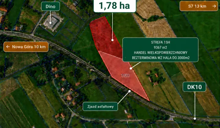 Działka inwestycyjna Gumowo