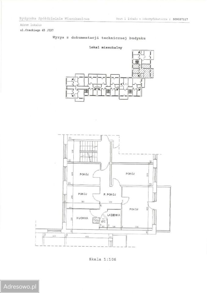 Mieszkanie 4-pokojowe Bydgoszcz Górzyskowo, ul. Tadeusza Czackiego