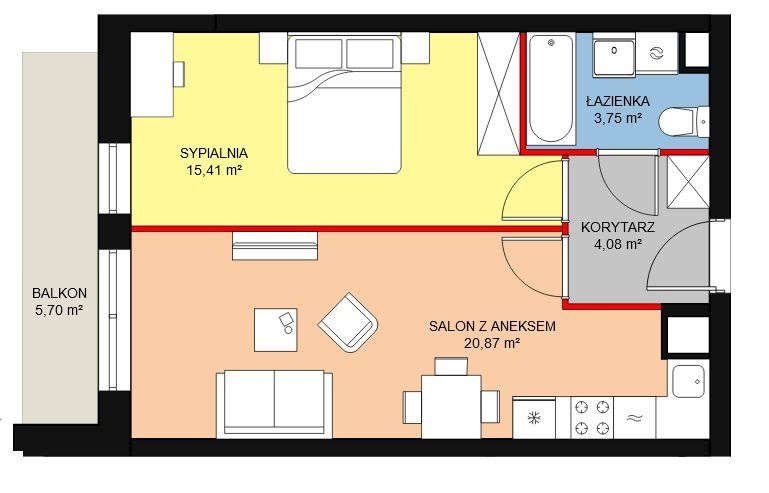 Mieszkanie 2-pokojowe Lublin Śródmieście. Zdjęcie 6
