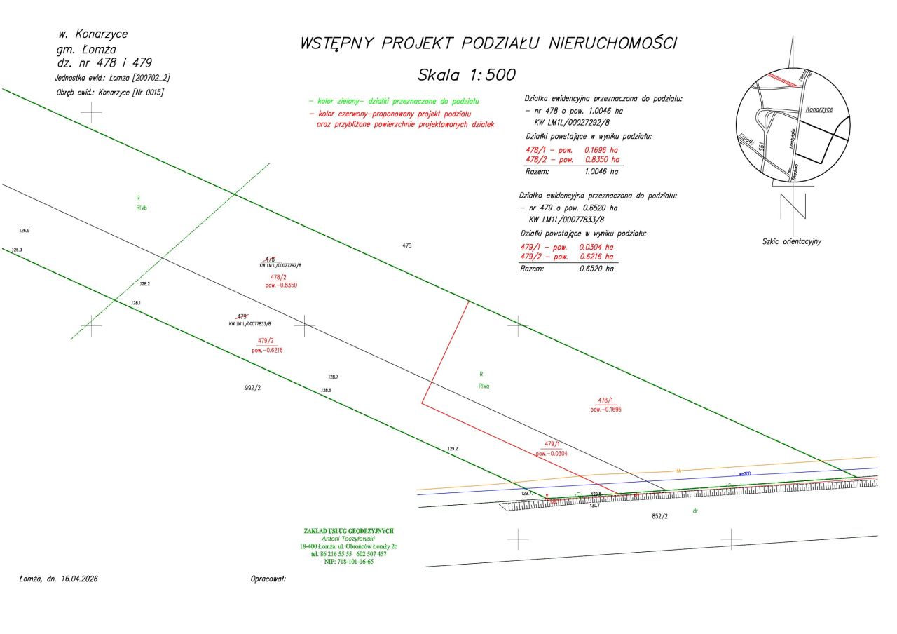 Działka inwestycyjna Konarzyce, ul. Łomżyńska. Zdjęcie 1