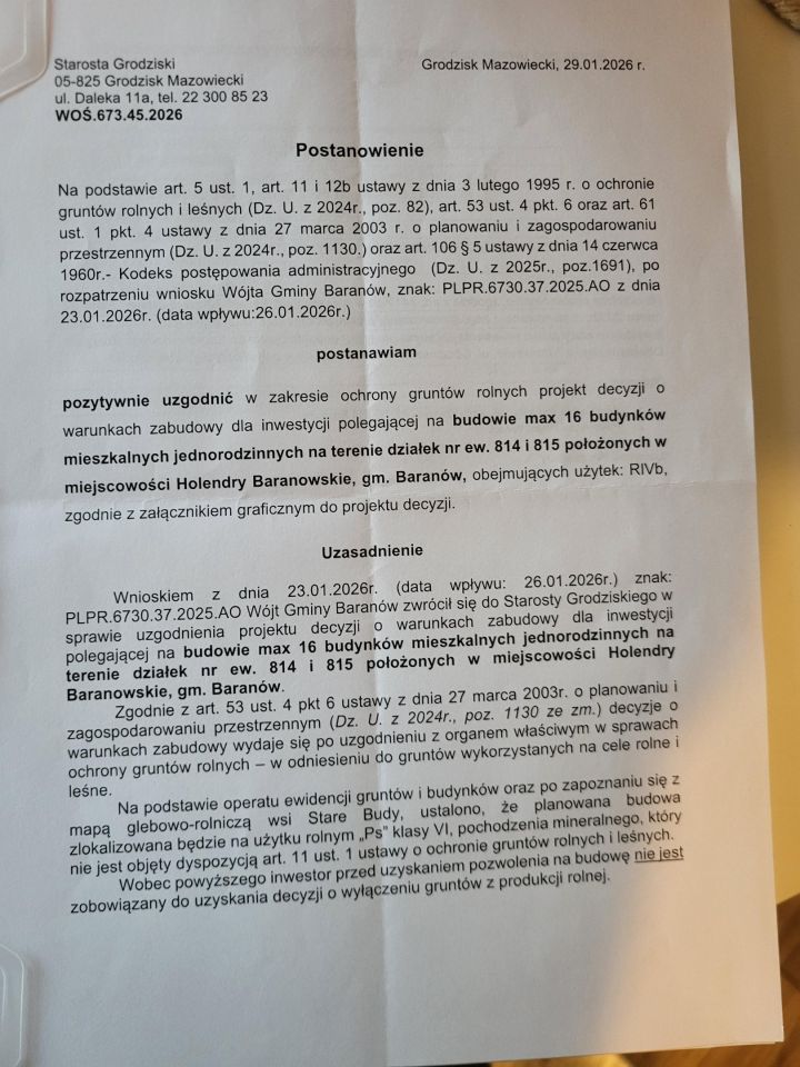 Działka rolno-budowlana Holendry Baranowskie. Zdjęcie 7