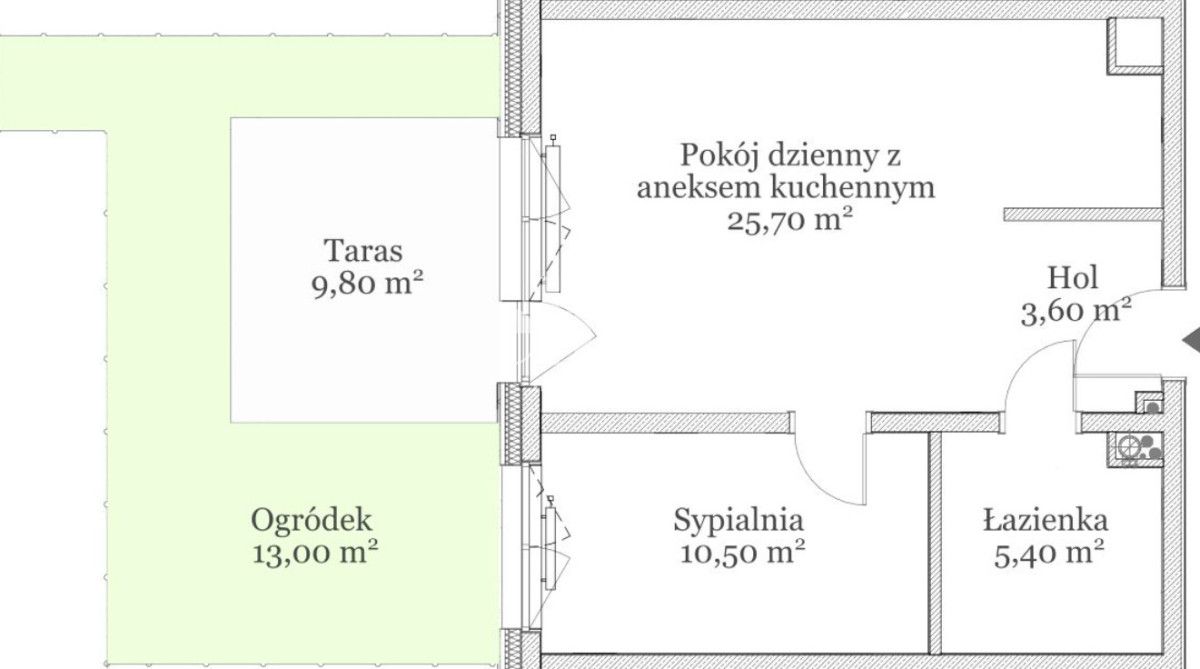 Mieszkanie 2-pokojowe Gdańsk Śródmieście, ul. ks. Jerzego Popiełuszki. Zdjęcie 15