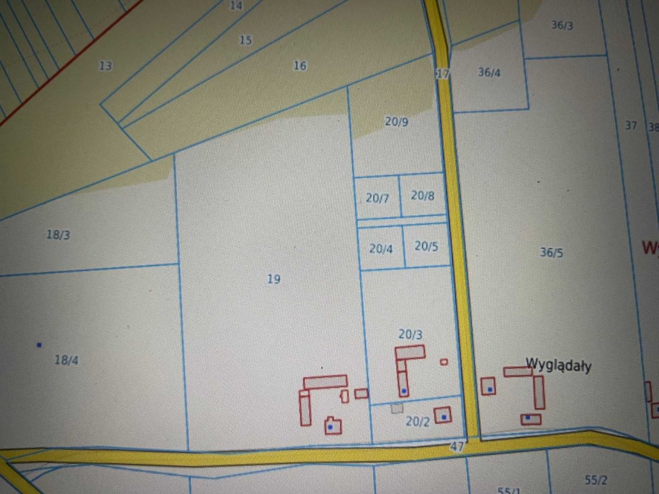 Działka budowlana Wyglądały