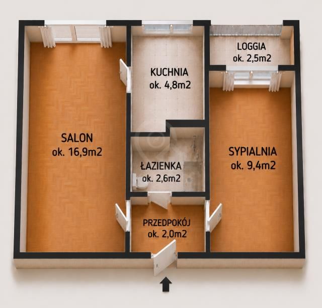 Mieszkanie 2-pokojowe Wrocław Kozanów, ul. Dokerska. Zdjęcie 13
