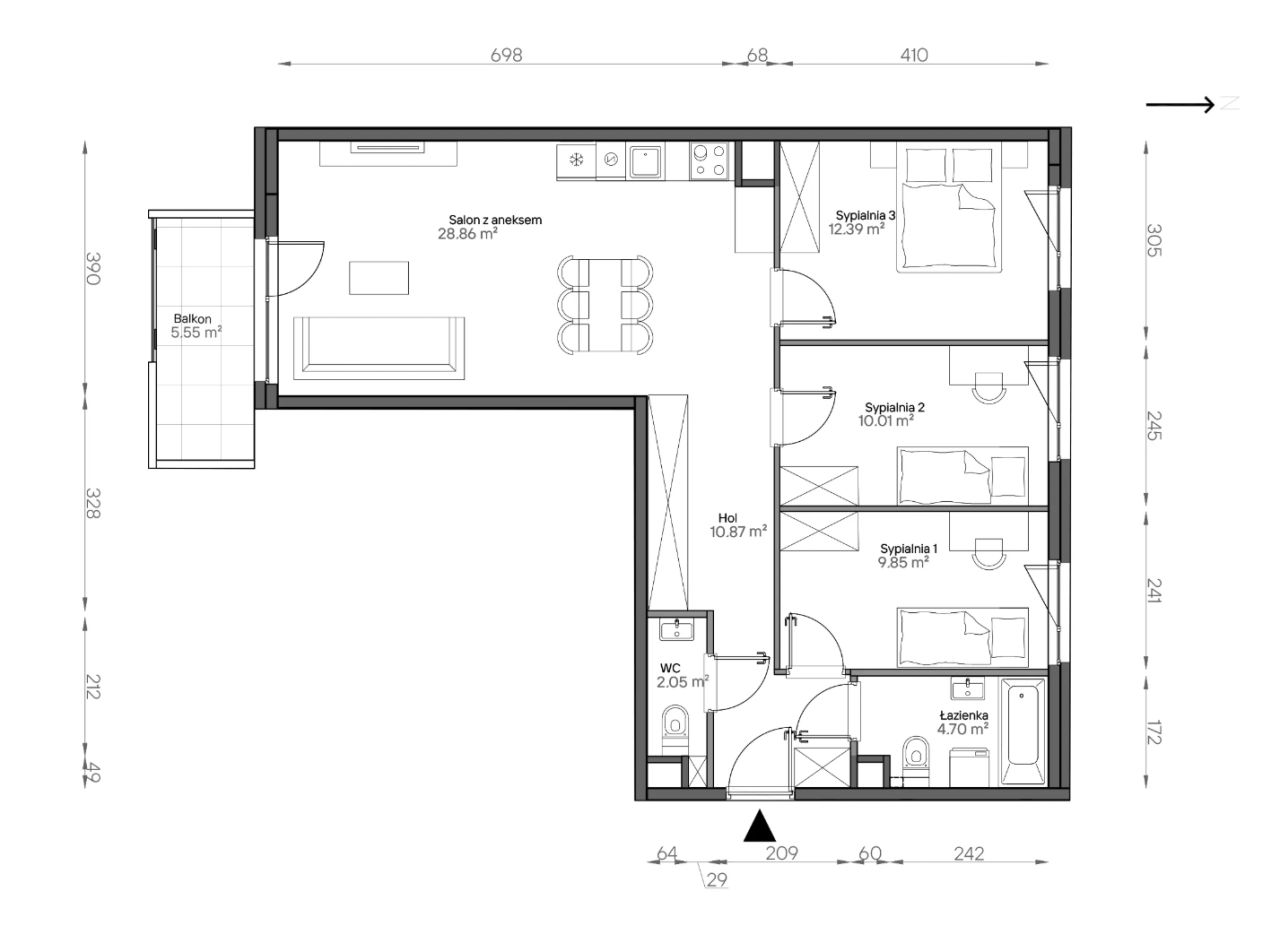 Mieszkanie 4-pokojowe Warszawa Praga-Południe, ul. Podskarbińska. Zdjęcie 7