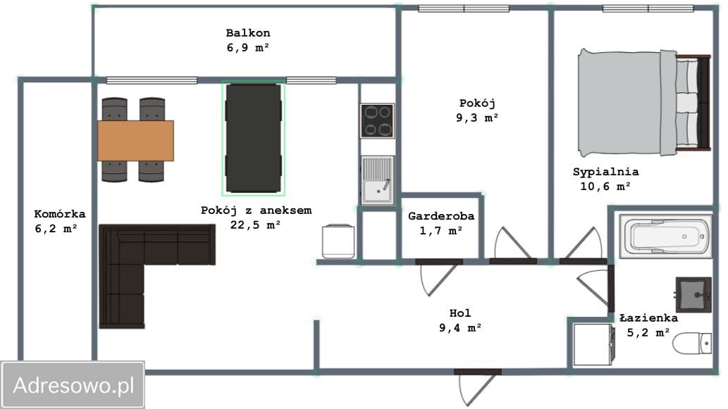 Mieszkanie 3-pokojowe Warszawa Ursynów, ul. Kłobucka. Zdjęcie 18