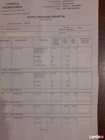 Działka rolna Wilcza Wola. Zdjęcie 1