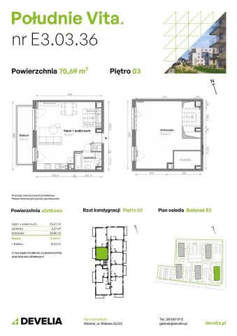 Mieszkanie 3-pokojowe Gdańsk Orunia Górna, ul. Kazimierza Wielkiego. Zdjęcie 7