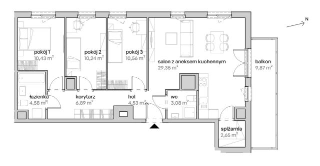 Mieszkanie 4-pokojowe Poznań Starołęka, ul. Unii Lubelskiej. Zdjęcie 7