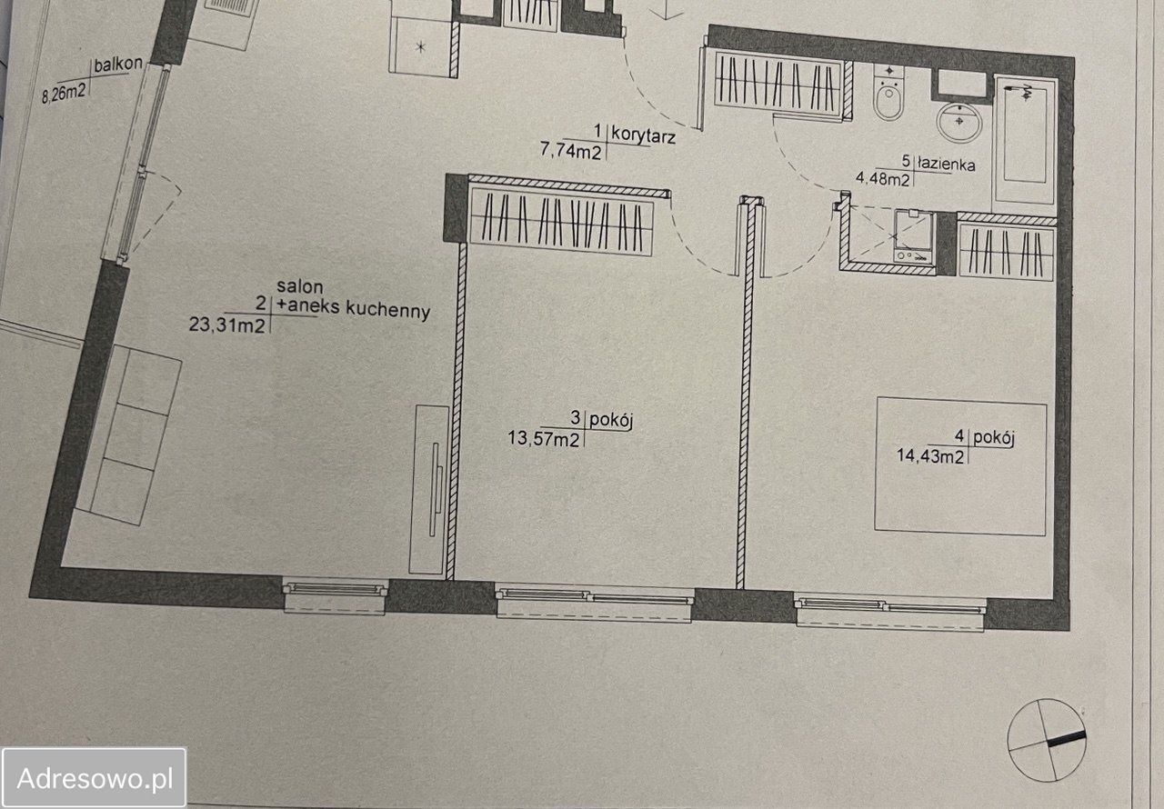 Mieszkanie 3-pokojowe Warszawa Mokotów, ul. Antoniewska. Zdjęcie 3