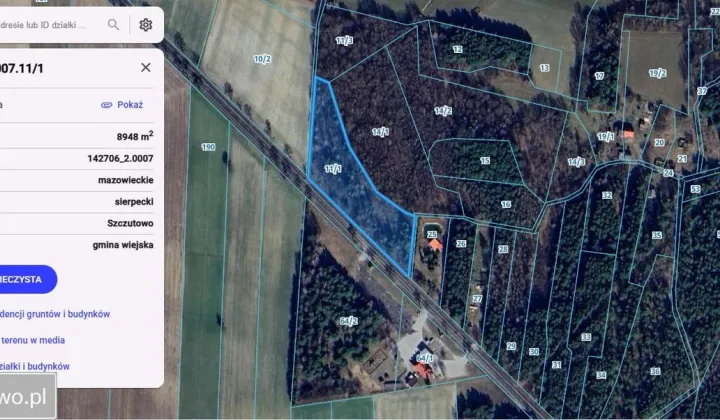 Działka rolno-budowlana Dąbkowa Parowa