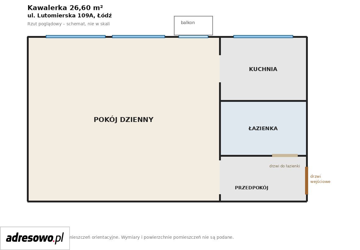 Mieszkanie 1-pokojowe Łódź Bałuty, ul. Lutomierska. Zdjęcie 11