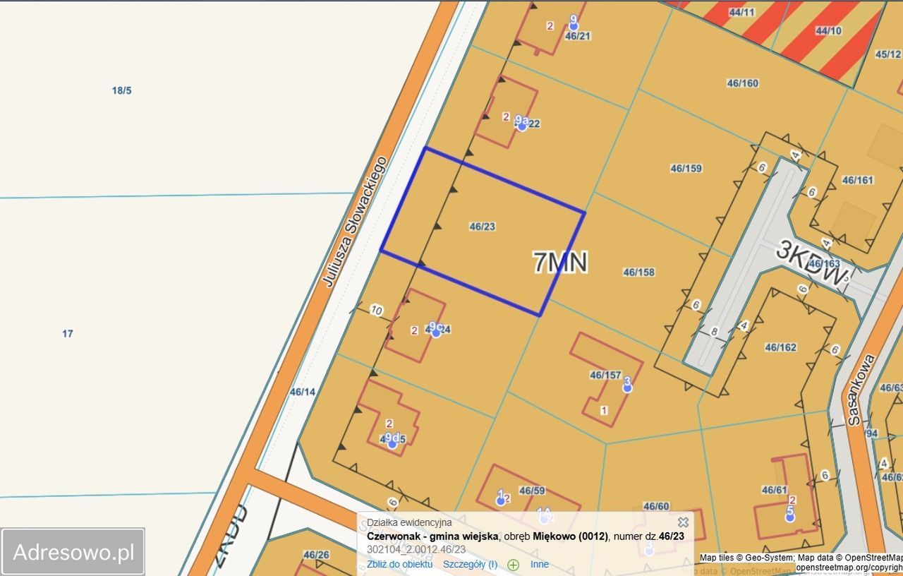 Działka budowlana Miękowo, ul. Juliusza Słowackiego. Zdjęcie 2