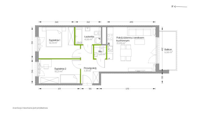 Mieszkanie 3-pokojowe Kraków Czyżyny, ul. Romana Ciesielskiego. Zdjęcie 14