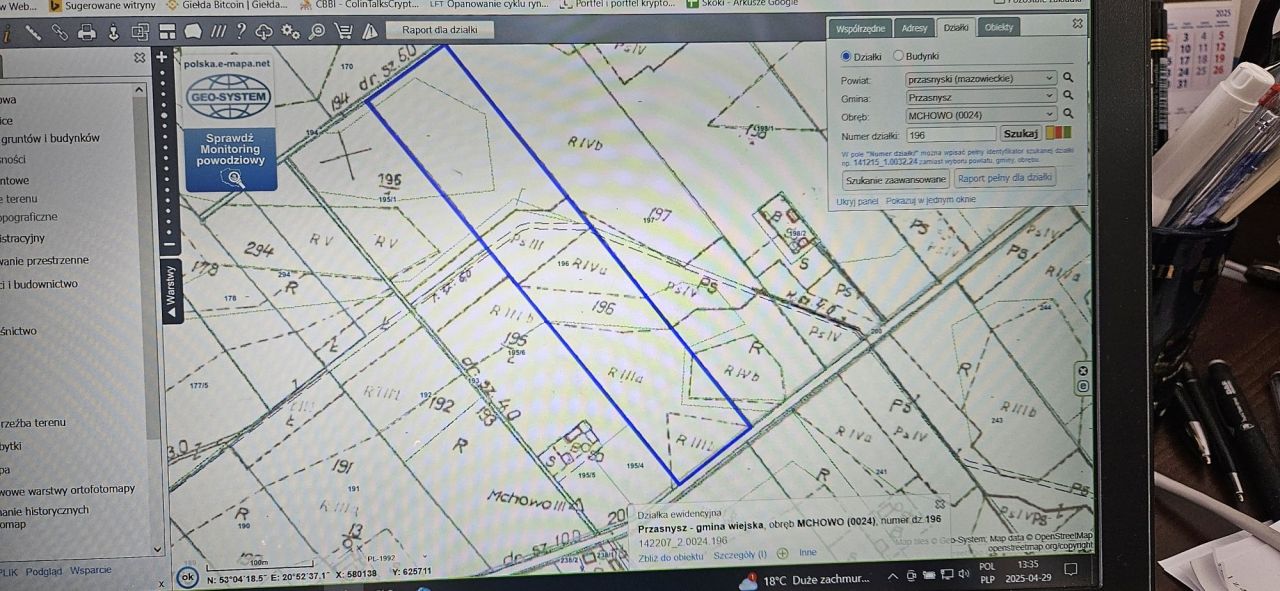 Działka rolna Mchowo