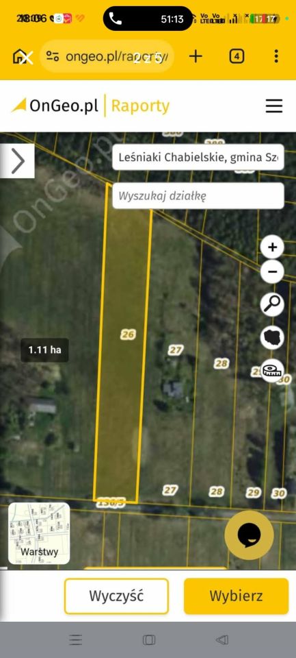 Działka rolna Leśniaki Chabielskie, leśniaki chabielskie. Zdjęcie 2