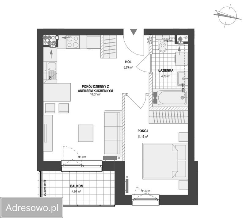 Mieszkanie 2-pokojowe Gdynia Pogórze, ul. Ignacego Paderewskiego. Zdjęcie 7