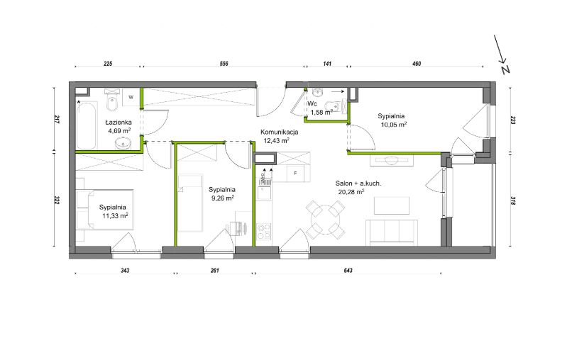 Mieszkanie 4-pokojowe Wrocław Ołtaszyn, ul. Orawska. Zdjęcie 8