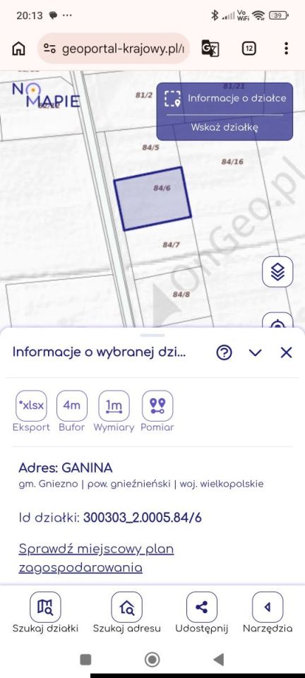 Działka budowlana Ganina. Zdjęcie 1