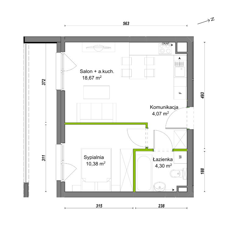 Mieszkanie 2-pokojowe Wrocław Ołtaszyn, ul. Orawska. Zdjęcie 8