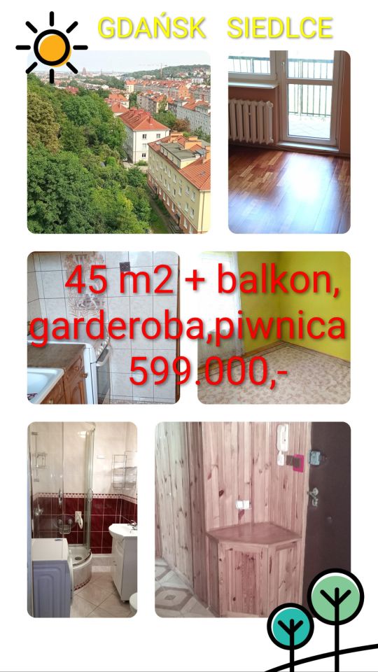 Mieszkanie 2-pokojowe Gdańsk Siedlce, ul. Kartuska. Zdjęcie 1