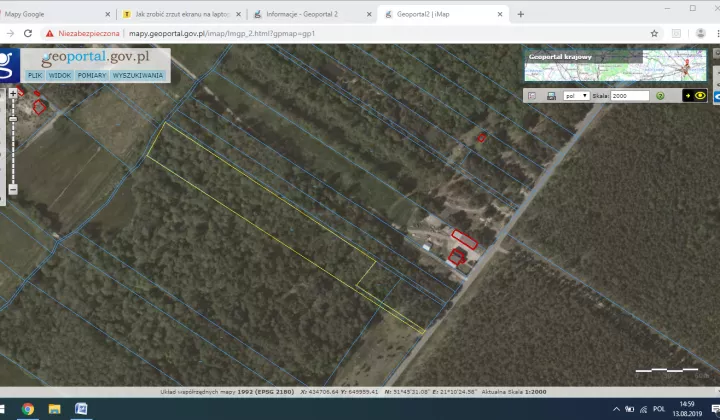 Działka leśna Kępa Niemojewska