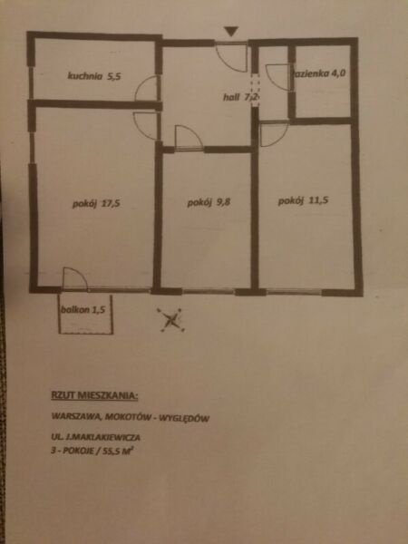 Mieszkanie 3-pokojowe Warszawa Mokotów, ul. Jana Maklakiewicza. Zdjęcie 2