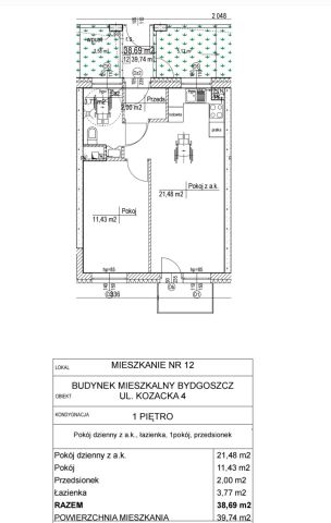 Mieszkanie 2-pokojowe Bydgoszcz Bartodzieje Wielkie, ul. Kozacka. Zdjęcie 9