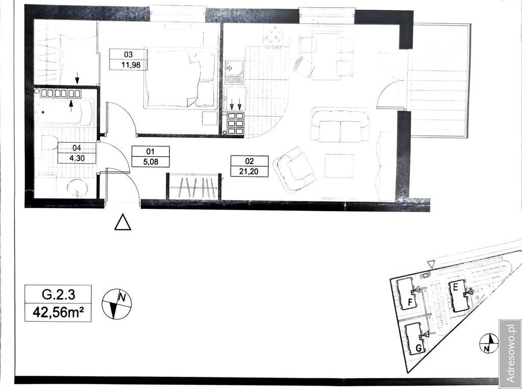 Mieszkanie 2-pokojowe Gdańsk Orunia Górna, ul. Andrzeja Grubby. Zdjęcie 14