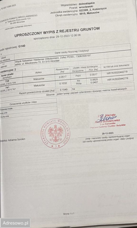 Działka budowlana Małuszów, ul. Jaśminowa. Zdjęcie 4