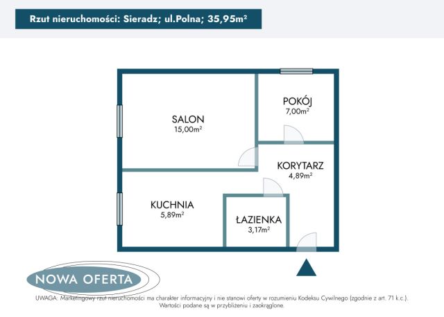 Mieszkanie 2-pokojowe Sieradz, ul. Polna. Zdjęcie 14