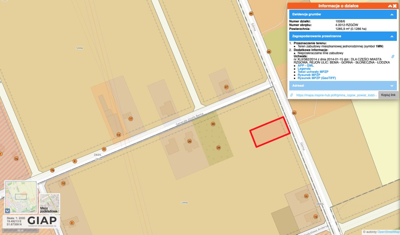 Działka rolno-budowlana Rzgów, ul. gen. Józefa Bema. Zdjęcie 5